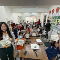 Everyone happily showed off their finished products.