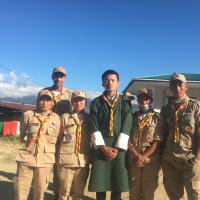 With scout leaders 