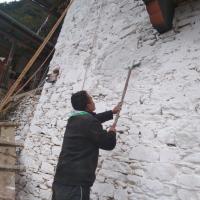 White washing wall of the monastery.