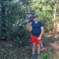 Brothers attacking a spreading hedge