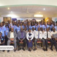 Photo de famille après la cérémonie de lancement