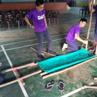 Building a solo tent for the exhibition