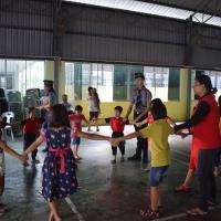 Playing games with the children