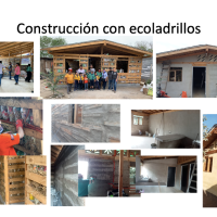 Resumen de diferentes pasos para construir una casa con ecoladrillos. 