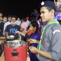 Food and Prasad distribution at night
