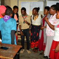 Problem solving and group discussions with female scout leaders
