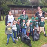 Meerkats from Westrand District after cleaning up litter at Gilwell Scouting Centre