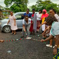 Games during the training for female scout leaders.