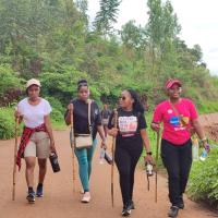 Non scouts joining scouts in a footpath activity conducted at Zomba Plateau 