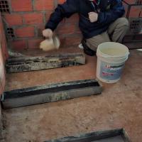 Colocando nas formas para "firmar"