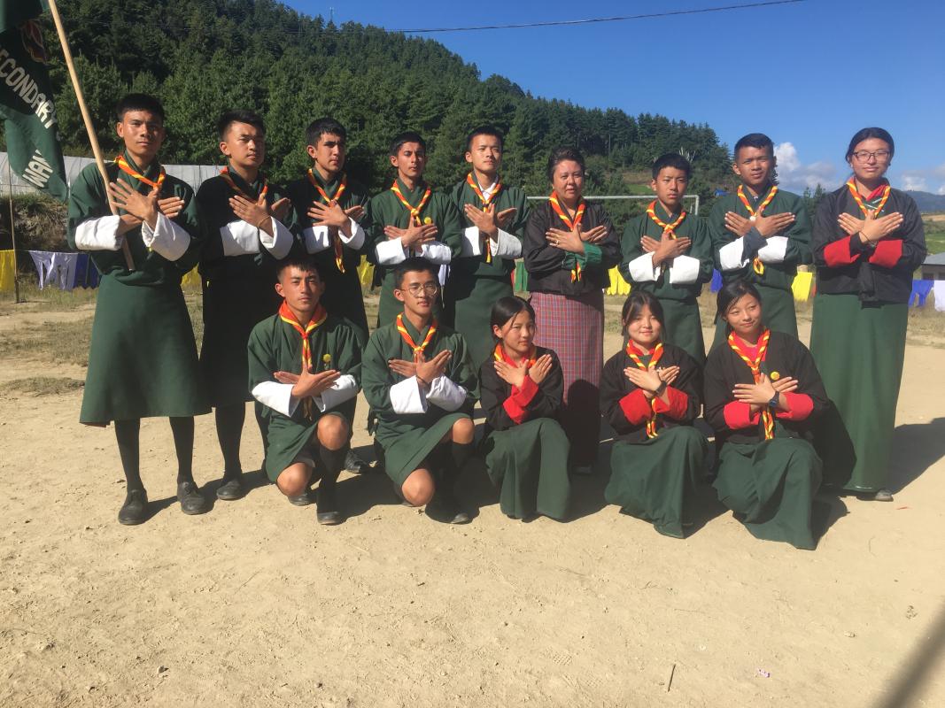 With my school mate scouts and with mam Karma