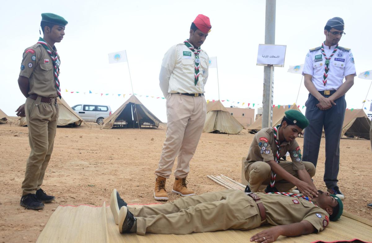 انطلاق فعاليات وأنشطة المخيم الكشفي الصيفي الخليجي لمرحلة الكشاف المتقدم 