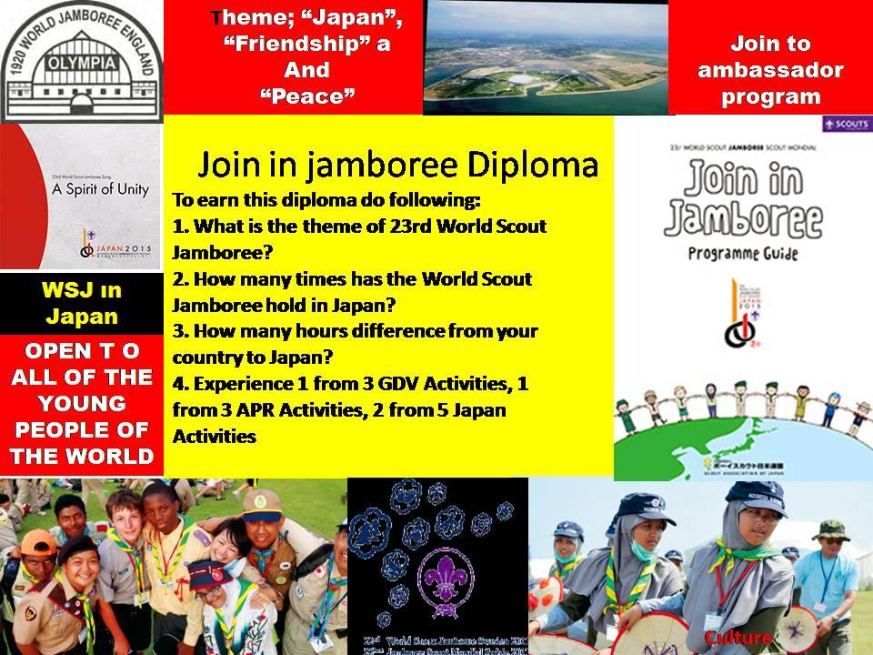 JOIN IN JAMBOREE ACTION IF YOU ARE NOT GOING TO JAPAN. OPEN TO ALL