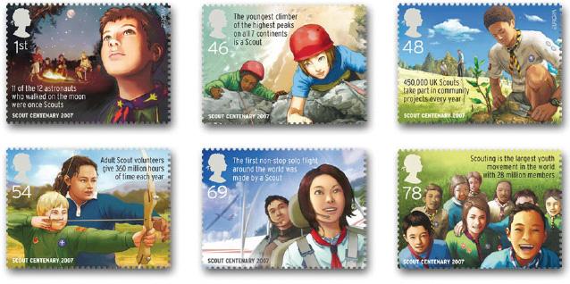 headed scout stamps