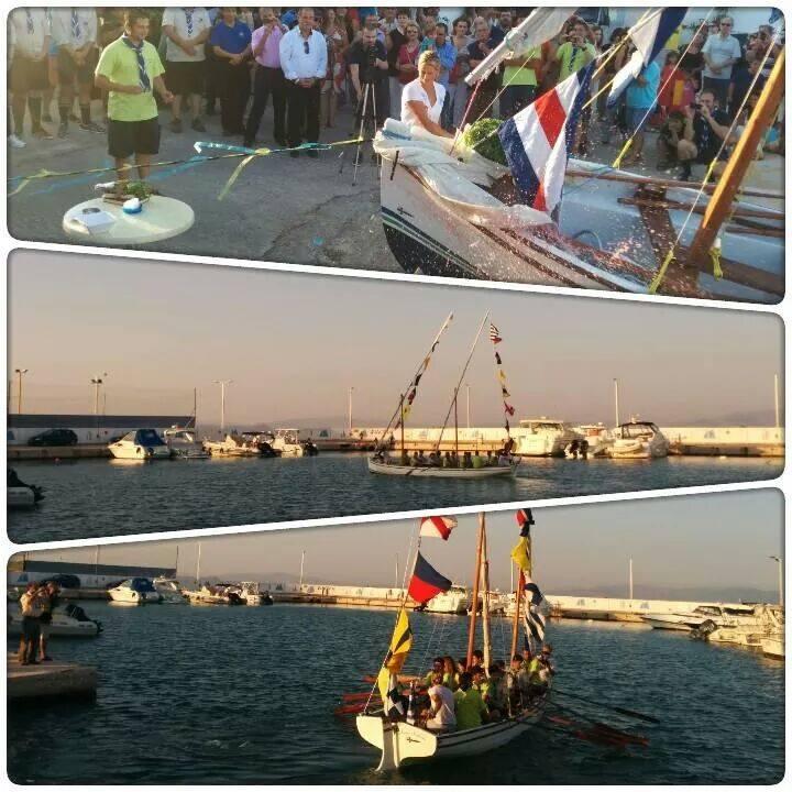 ''Saint Nicholas`'' A Greek sea-scouts sailing vessel named by the Golden Olympic medallist Sofia Bekatoros