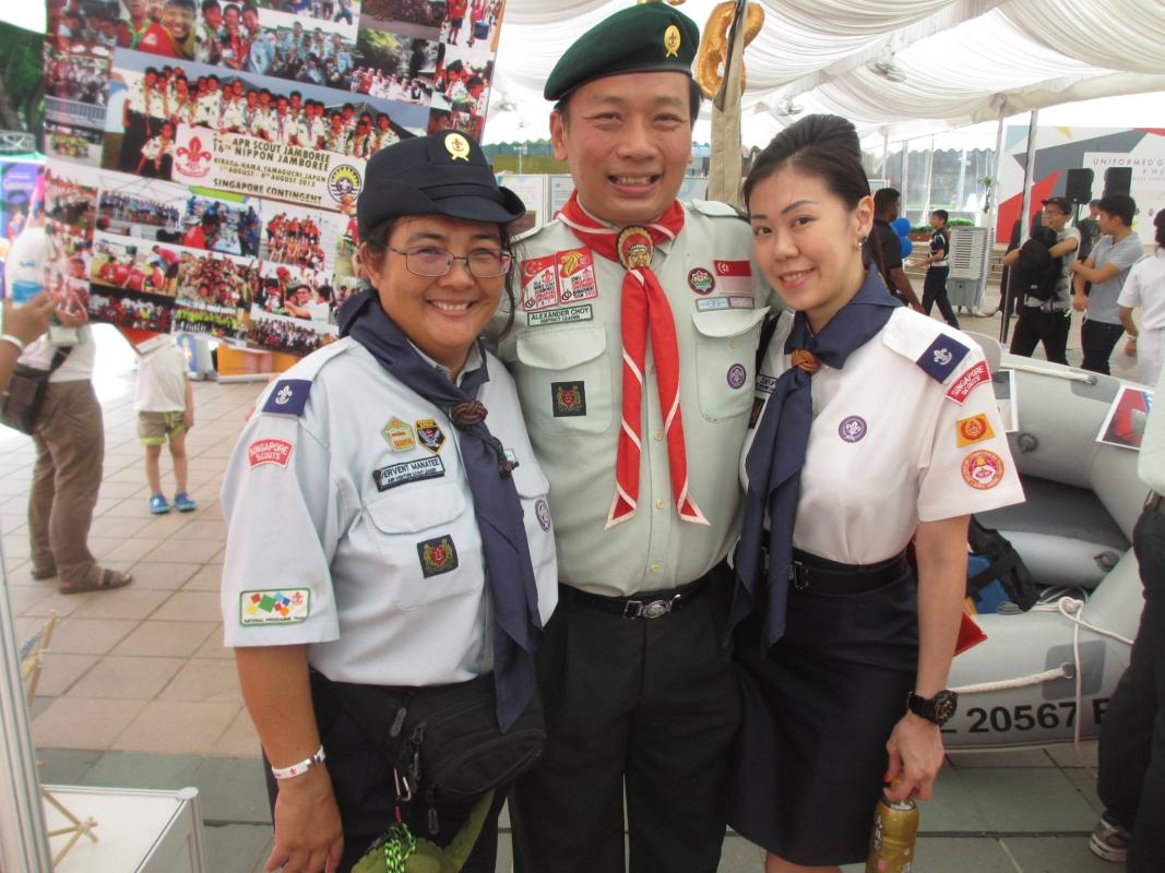 The Singapore Scout Association Represented in TriColours by South Area at the MOE Uniformed Group Carnival