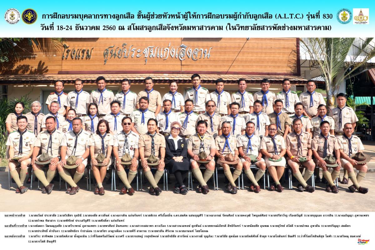 December 18, 2017. Pornsilp Intakaha had attend the Assistant Leader Trainers Course (A.L.T.C.)  at Mahasarakarm province ,Thailand.