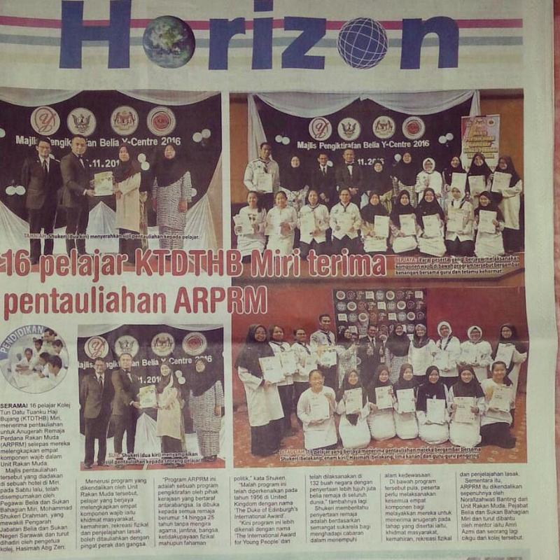16 Pelajar KTDTHB Miri terima pentauliahan ARPRM