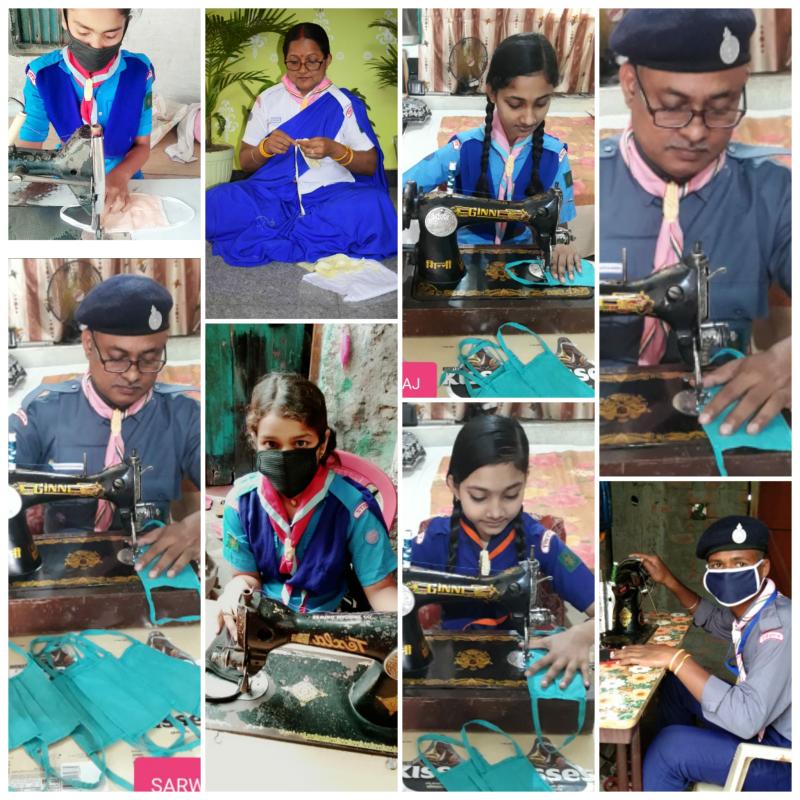मास्क बैंक हेतु मास्क बनाने में अपनी भूमिका निभाई