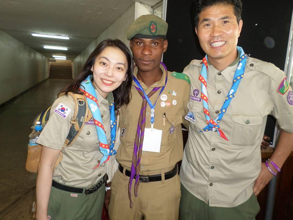 kusaka scouts from Tanzania with scouts from South Korea in 2017