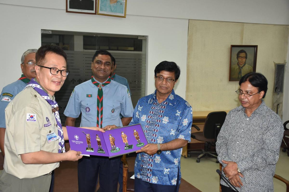 কোরিয়া স্কাউট এর একটি প্রতিনিধিদল বাংলাদেশ স্কাউটস-এ