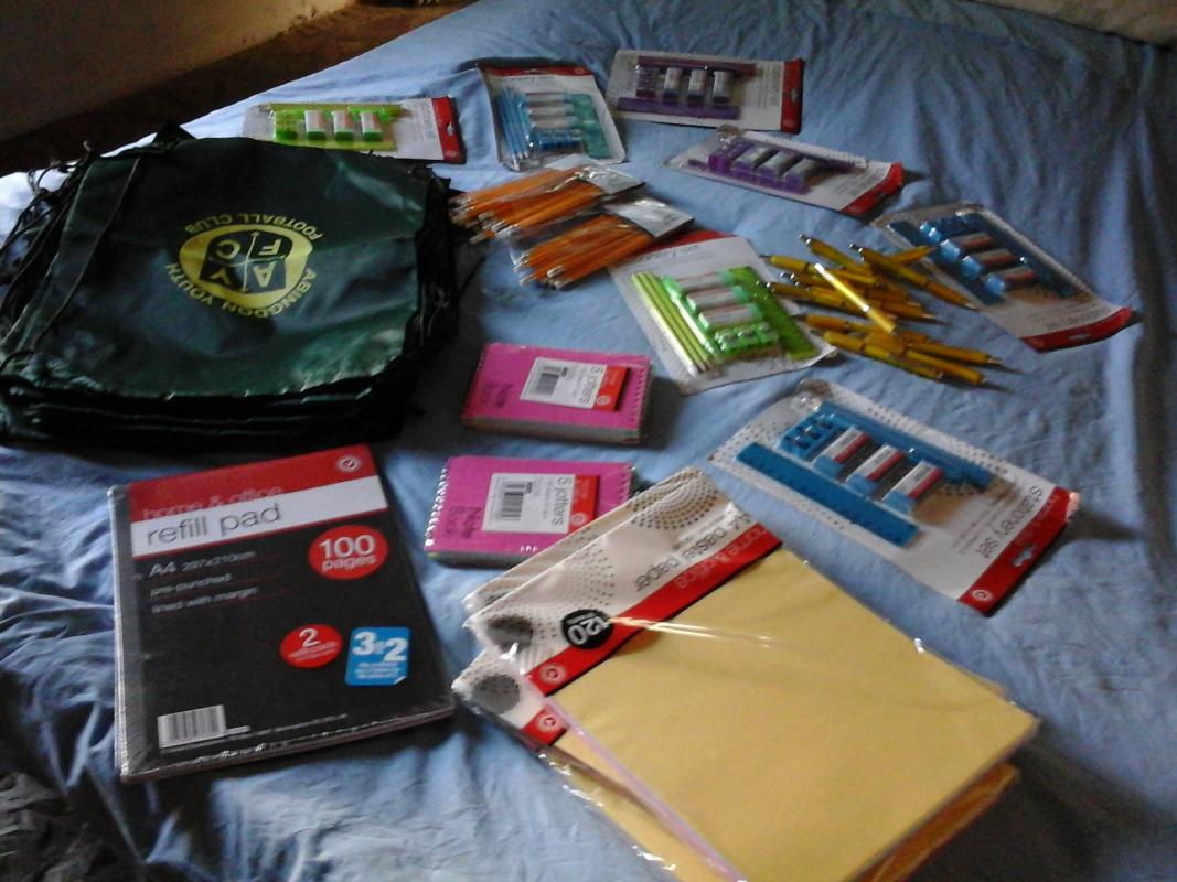 help the children with school materials 