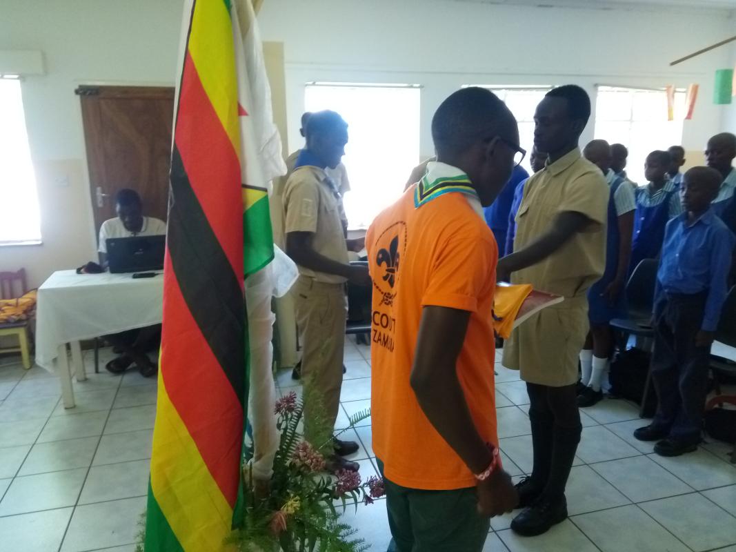 During the investiture ceremony of scouts of the Church of Jesus Christ of Later Day saints 