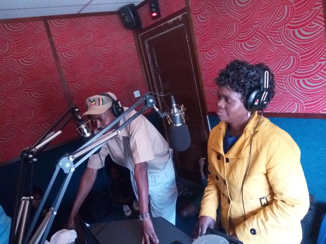 Scouts in the radio station. Local radio station in kwekwe 
