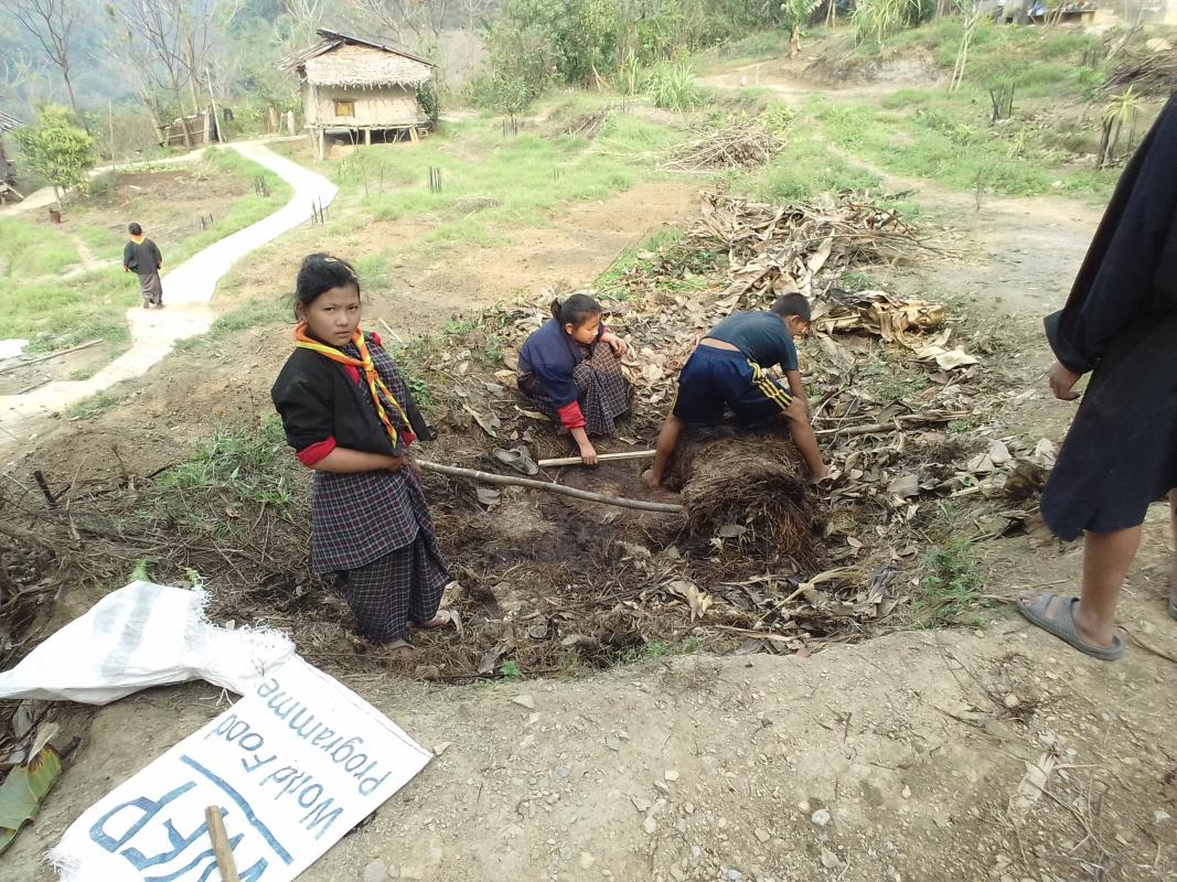 Nachung scouts making use of compost manure and waste