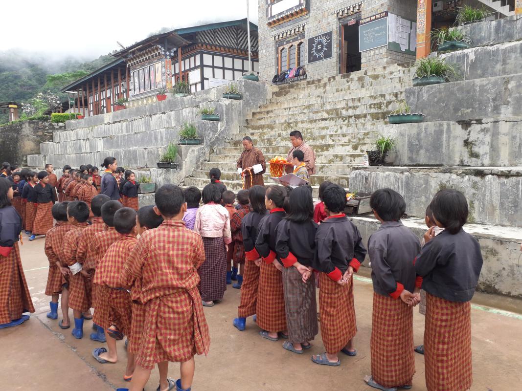 investor ceremonye of New membership badge of Nachung Scout  