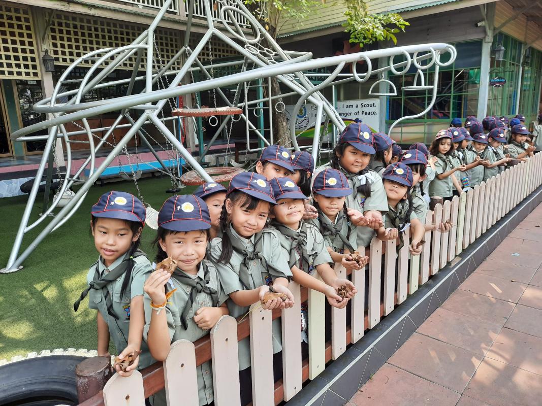 บำเพ็ญประโยชน์ในชั่วโมงวิชา ลูกเสือ เนตรนารี