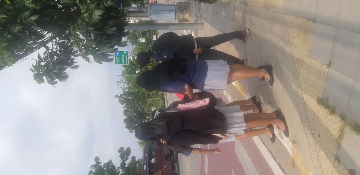 พานักเรียนข้ามถนน