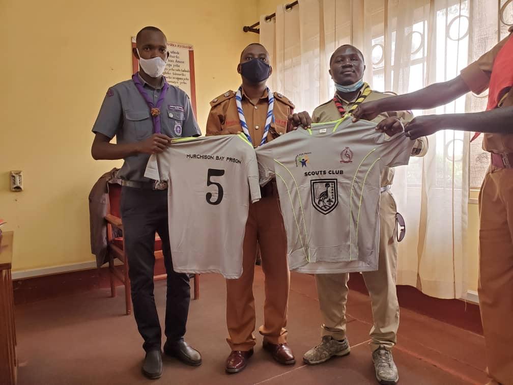 Donation of football materials to Uganda prisons by Uganda scouts