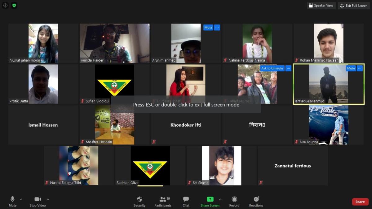 Today webcam Meeting with Freshers SAMATAT OPEN SCOUT GROUP