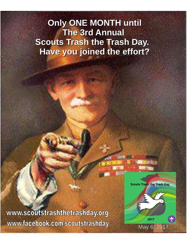 Scouts Trash The Trash Day is May 6th