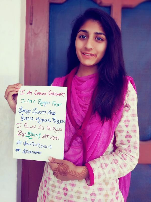 I am chandni. I am a ranger from bharat scouts and guide Himachal pradesh. I follow all the rules by stay at home
#