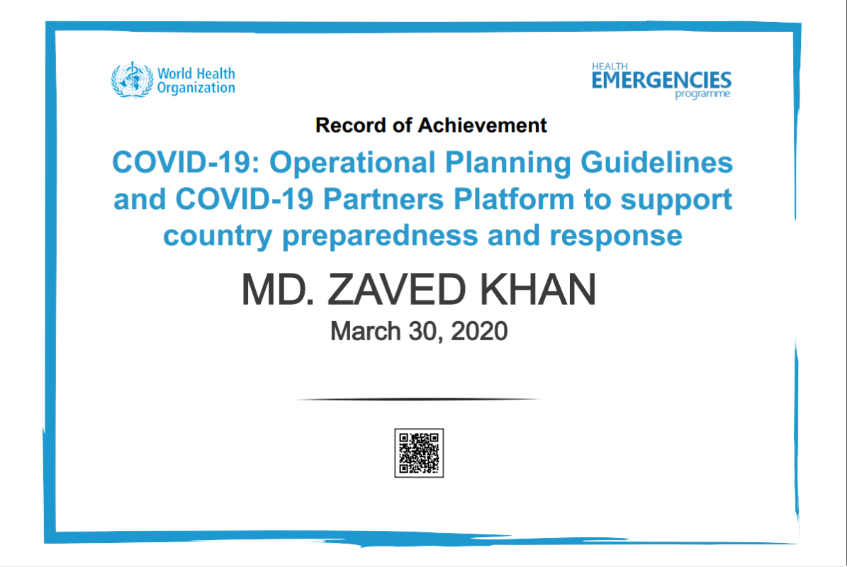COVID-19: Operational Planning Guidelines and COVID-19 Partners Platform to support country preparedness and response Cource For World Health Organization