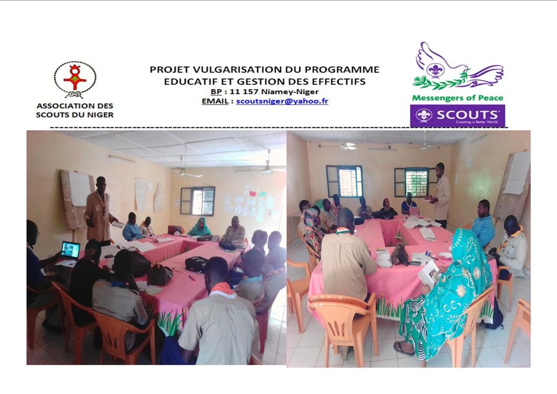 ATELIER DE FORMATION DES RESPONSABLES SCOUTS DE LA REGION DE NIAMEY DANS LE CADRE DU PROJET VULGARISATION DU PROGRAMME EDUCATIF ET GESTION DES EFFECTIFS