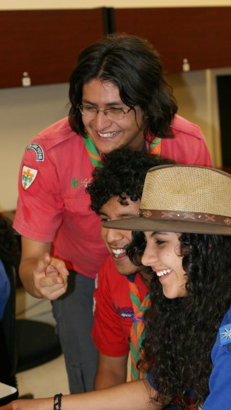 Disfrutando del evento y conociendo muchos otros Scouts de todo el mundo en la base del Grupo 7 de San Luis Potosí, México.