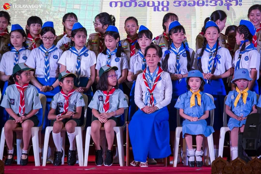 Nobel Laureate, State Counsellor of Myanmar, H.E Aung San Suu Kyi coronates as Chief Scout of Myanmar