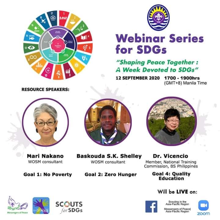 Scouting in Asia-Pacific Region, Webinar Series "Shaping Peace Together : A Week Devoted to SDGs"