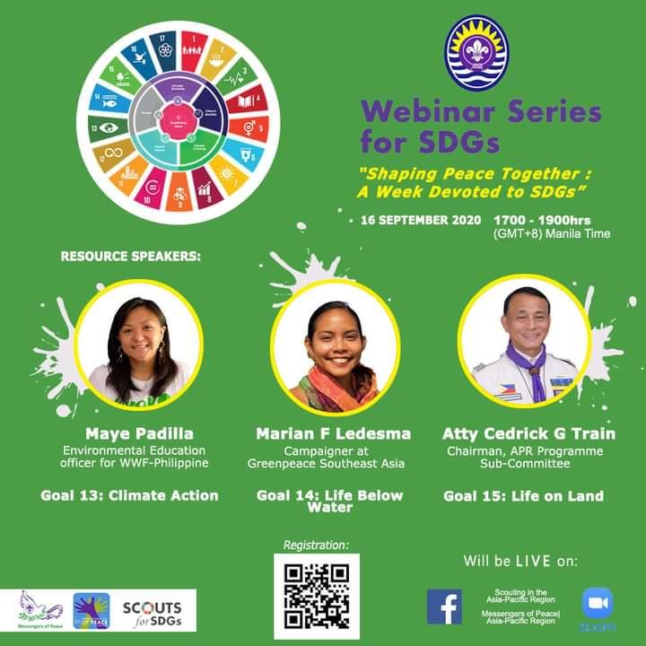 Scouting in the Asia-Pacific Region - 3rd Day Webinar Series "Shaping Peace Together : A Week Devoted to SDGs"