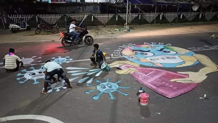 COVID 19 AWARENESS CAMPAIGN THROUGH STREET PAINTING BY BSG ADRA