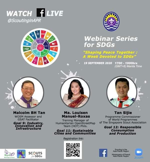 Scouting in the Asia-Pacific Region - 5th Day Webinar Series "Shaping Peace Together : A Week Devoted to SDGs"