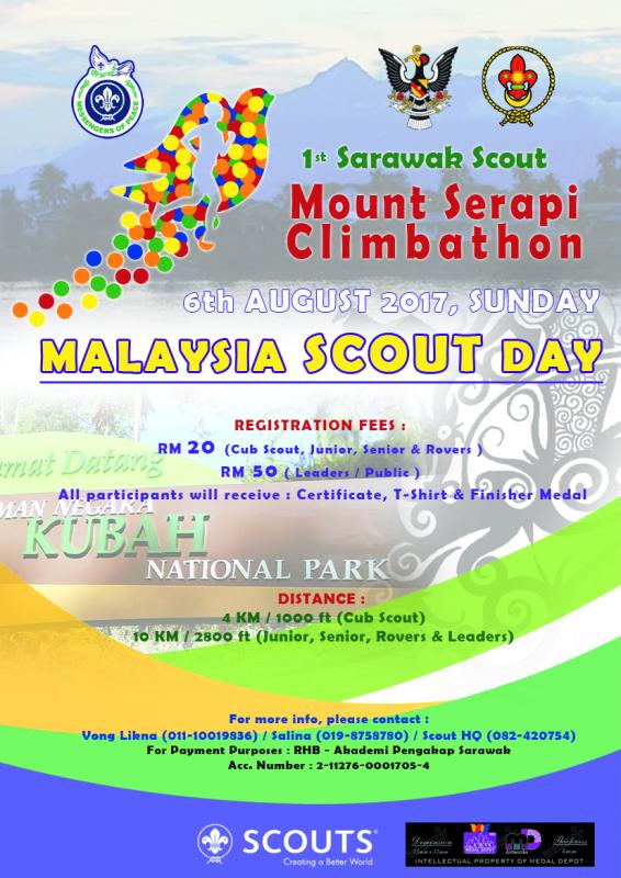 1st Sarawak Scout Mesengger of Peace Serapi Climbathon & Malaysia Scout Day 2017