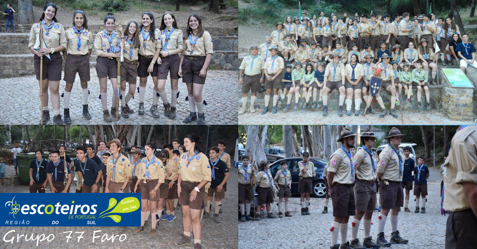 Actividade 89º Aniversário do Grupo 77 Faro investe novos Escoteiros da Pátria