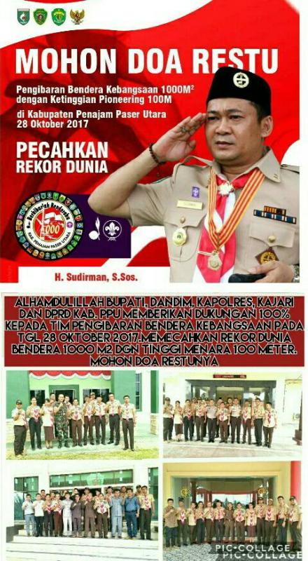 Pengibaran Bendera Merah Putih 1000 Meter