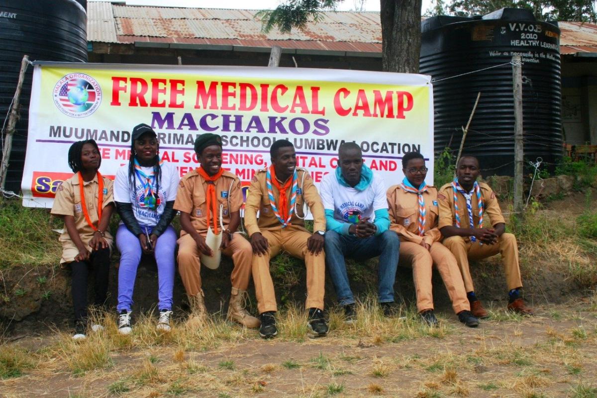 Scouts in Kenya volunteer to give service during a Free Medical Camp 