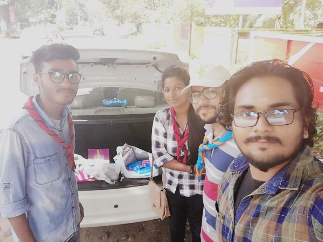 Kerala flood relief kit distribution. 