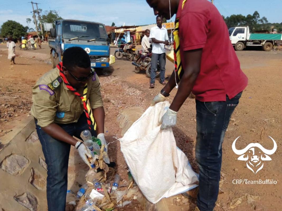 scouts in uganda participating in community service